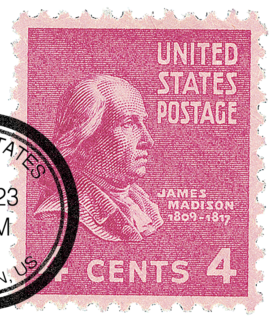 822 - 1938 17c Andrew Johnson, rose red - Mystic Stamp Company