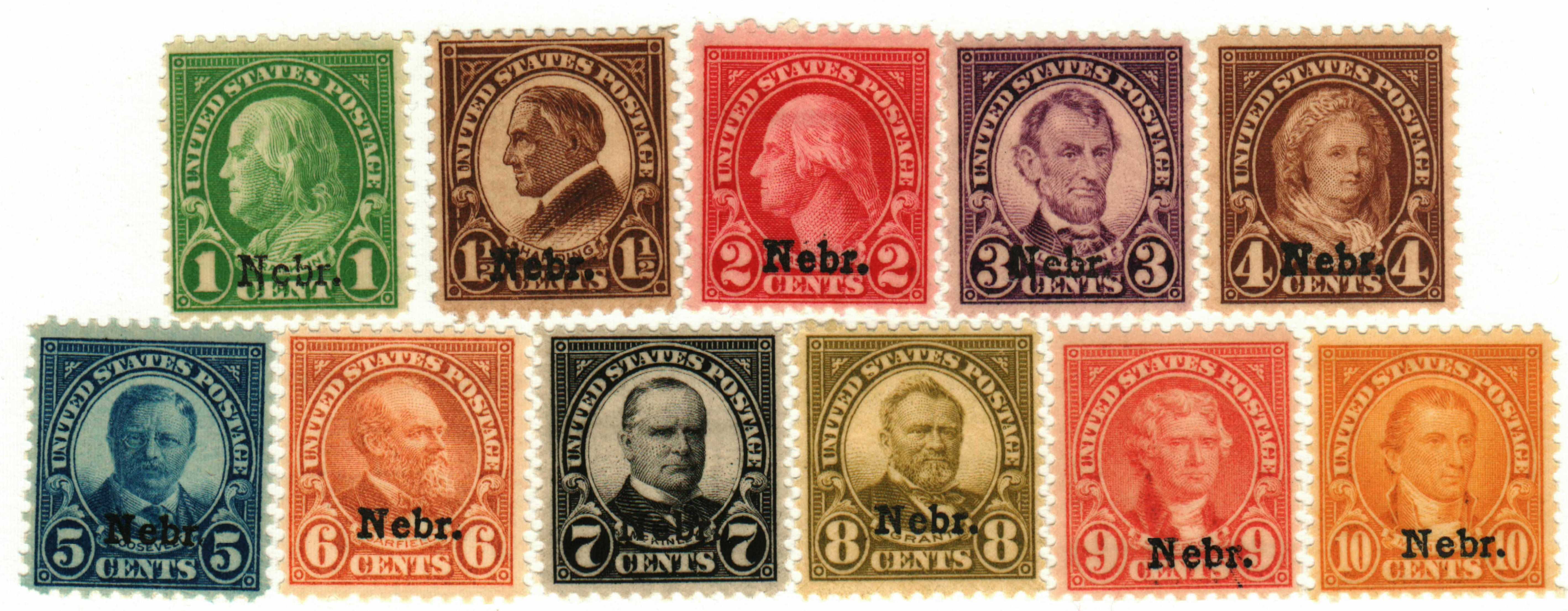 M11389 - 1929 Kansas Overprints, set of 11 stamps and free album page -  Mystic Stamp Company