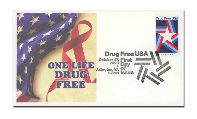 Drug Free Self-stick Adhesive Stamps US Postal Service Forever