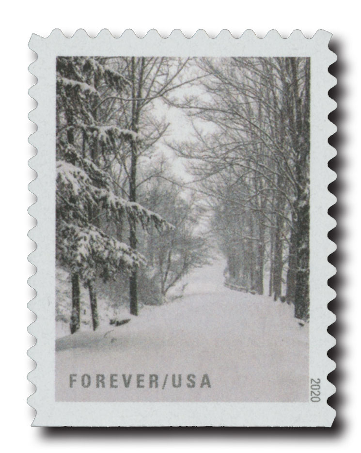 5534 - 2020 First-Class Forever Stamps - Winter Scenes: Snowy Morning at  Sunrise - Mystic Stamp Company