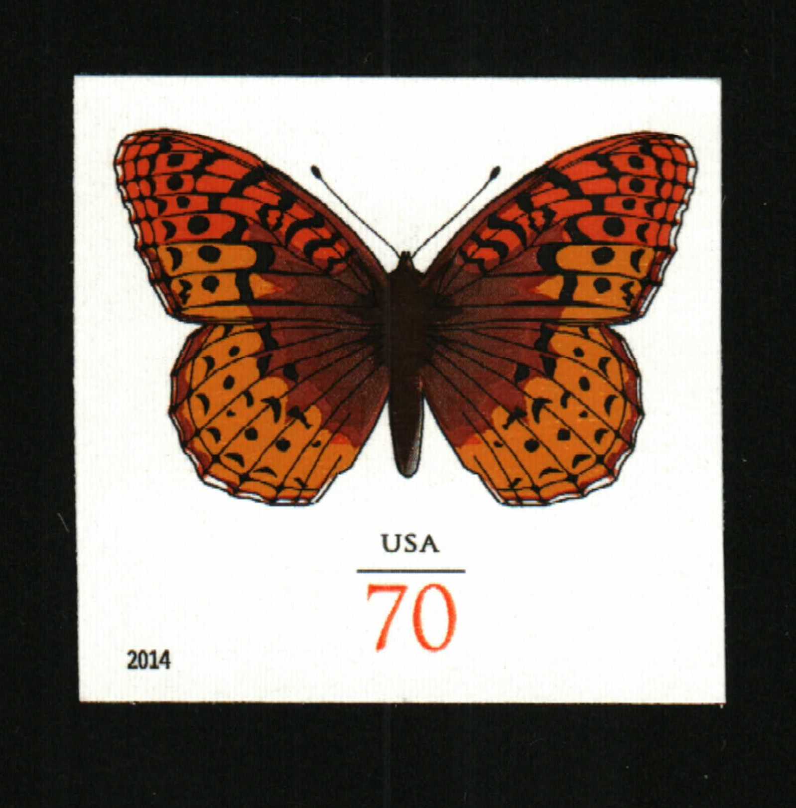 4859a Fritillary Butterfly 70c Imperf Single Stamp w/ Plate # UR