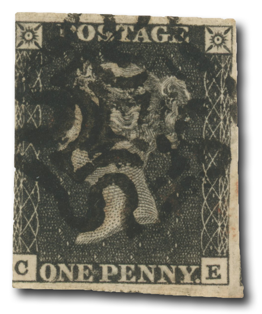 Image of Block of Penny Black stamps, c.1840 (postage stamps) by