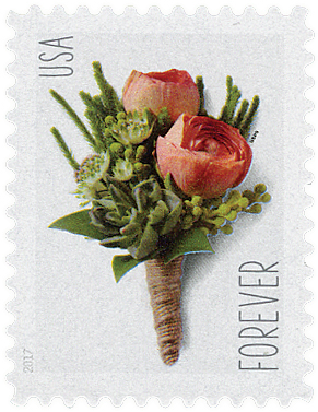 5457 - 2020 First-Class Forever Stamp - Wedding Series: Contemporary  Boutonniere - Mystic Stamp Company