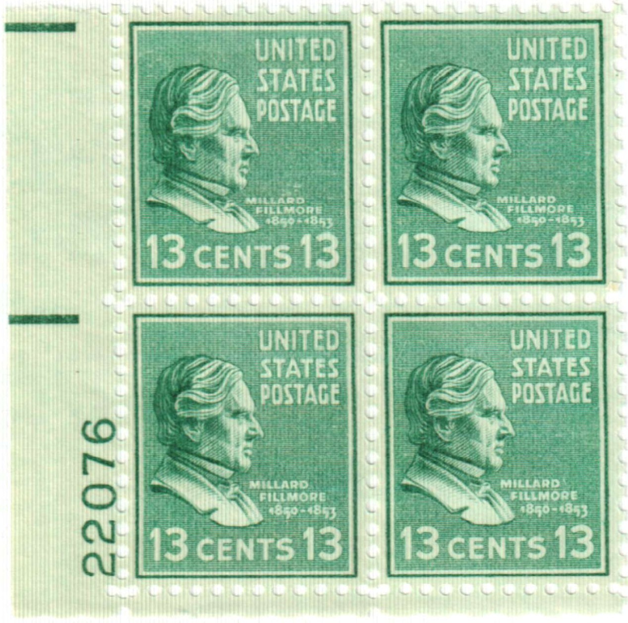 818 - 1938 13c Fillmore, green - Mystic Stamp Company