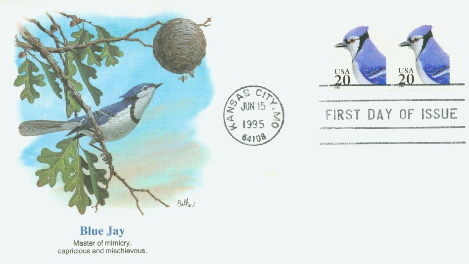 Five 22c Blue Jay Stamp Unused US Postage Stamps Pack of 5 Stamps