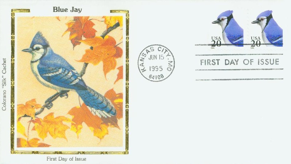 TEN 20c Blue Jay Stamp Pack of 10 Vintage Unused Postage Stamps