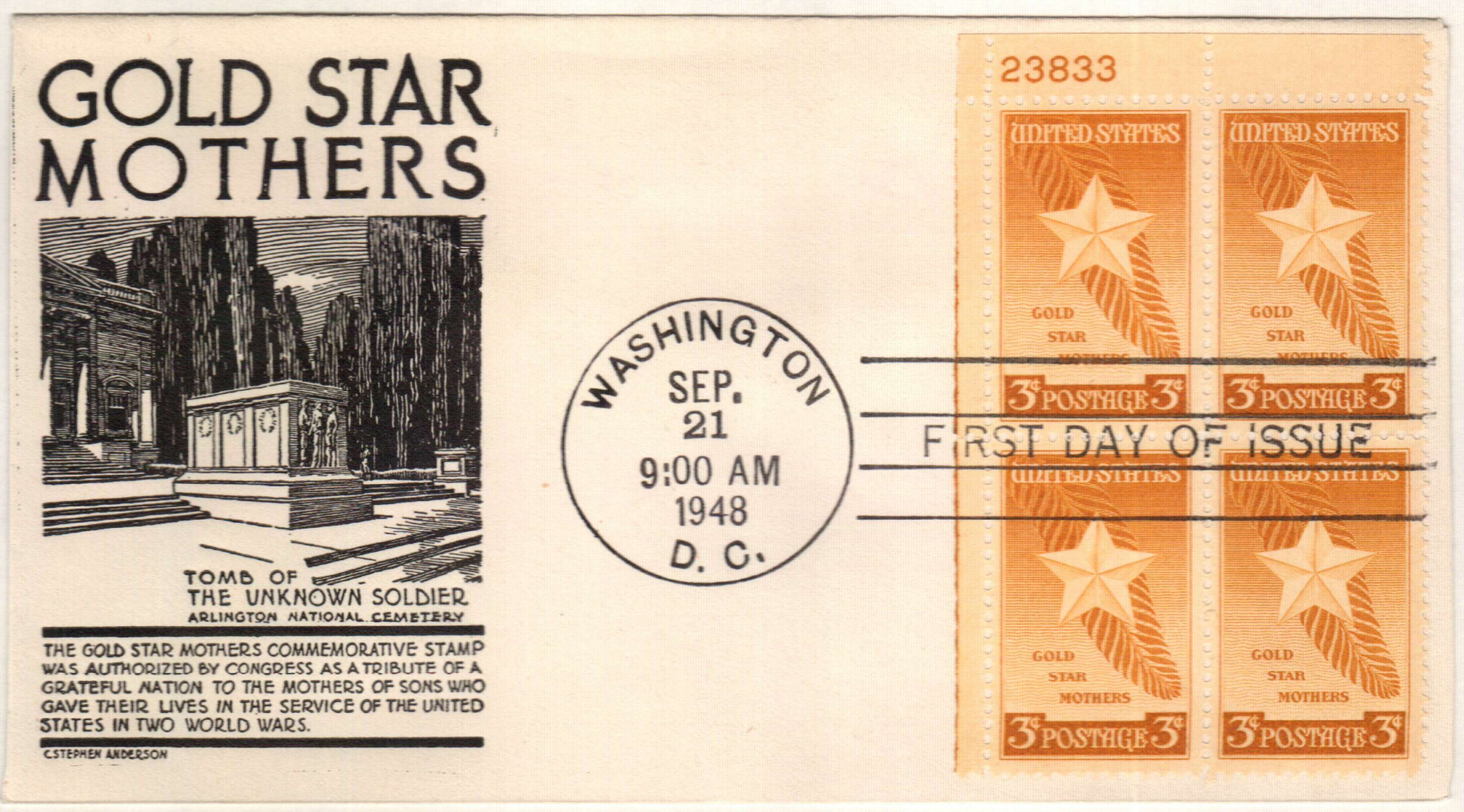 969 - 1948 3c Gold Star Mothers - Mystic Stamp Company