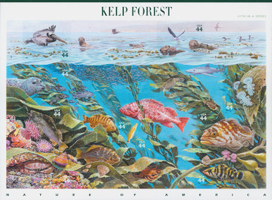 4423e - 2009 44c Kelp Forest: Rockfish and White Spotted Rose Anemone -  Mystic Stamp Company