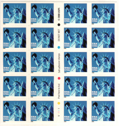 10 Statue of Liberty Vintage Postage Stamps // Blue and White Lady Liberty  New York City Stamps for Mailing