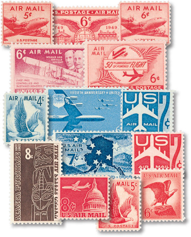 M12216 - 1946-67 US Airmail Collection, Mint, 14 Stamps - Mystic Stamp  Company