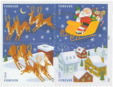 100PCS Forever Stamps 2012 Santa Claus and Sleigh USPS First-Class Postage  Stamp (10PCS/Book) – Dixietruss