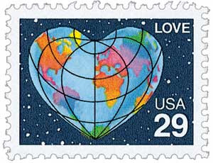 Five 5 Unused Postage Stamps Love Letter, Heart in Envelope 29c // 29 Cent  Stamps // Face Value 1.45 