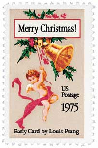 These 1975 Christmas stamps don't indicate the price per stamp, as