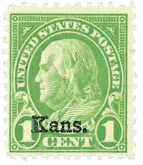 M11389 - 1929 Kansas Overprints, set of 11 stamps and free album page -  Mystic Stamp Company