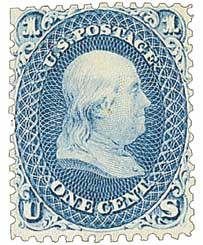 1 - 5¢ Franklin - First U.S. Postage Stamp