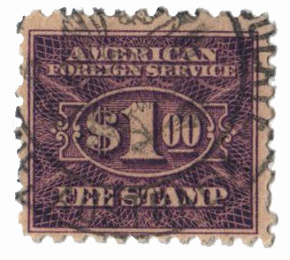 RK27 - 1925-52 $1 vio, fee stamp, perf 10 - Mystic Stamp Company