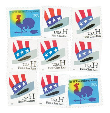 3257/69 - 1998 H-Rate Change, set of 10 stamps - Mystic Stamp Company
