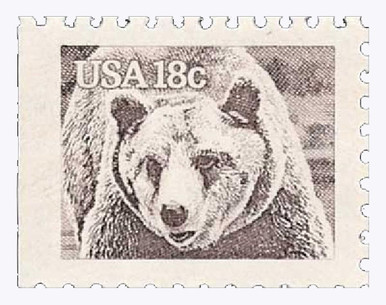 1884 - 1981 18c Wildlife of America: Brown Bear - Mystic Stamp Company