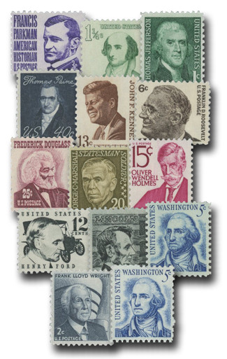 MUS027 - Prominent Americans Collection, Mint, Set of 14 Stamps, U.S ...