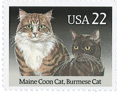 2374 - 1988 22c Cats: Maine Coon and Burmese - Mystic Stamp Company