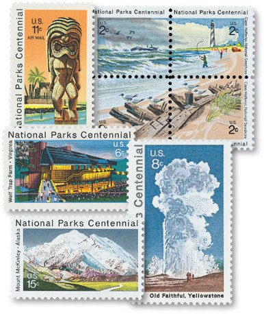 68 cents . National Parks vintage postage stamps . Set of 5 Marketplace  Postage Stamps by undefined