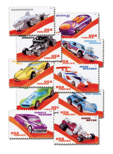 HOT WHEELS USPS USA Forever Stamps Book of 20 Stamps 2020 Sealed