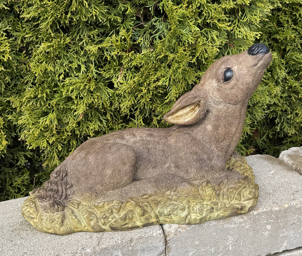 11" Reclining Fawn Looking Up