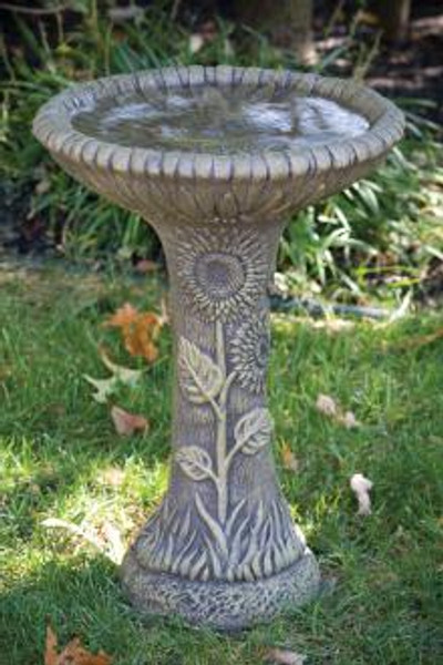 22" One Piece Sunflower Birdbath