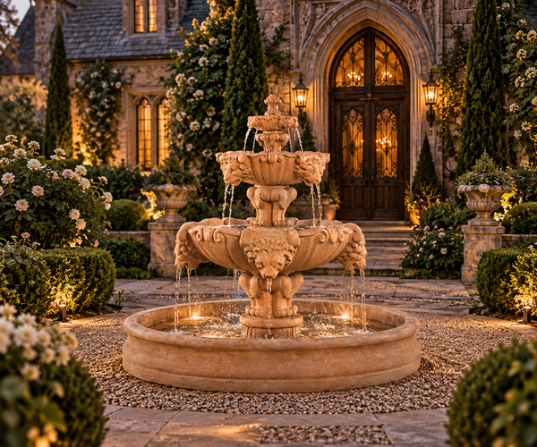 66" Lion Fountain with 55" Basin