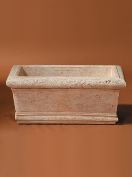 15" Ancient Rectangular Planter Plain, Large