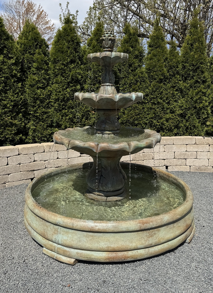58" Classical Finial Three-Tier Fountain in Grando Pool