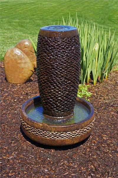 32" Slender Shimmering Stones Fountain