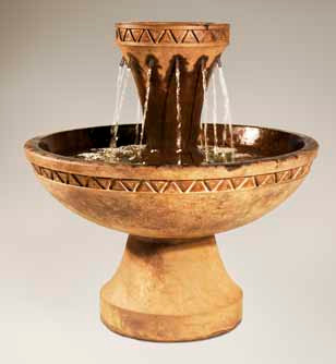 Buy 24" Alfresco Fountain with Plume Light Outdoor Fountains Four Seasons Garden Art