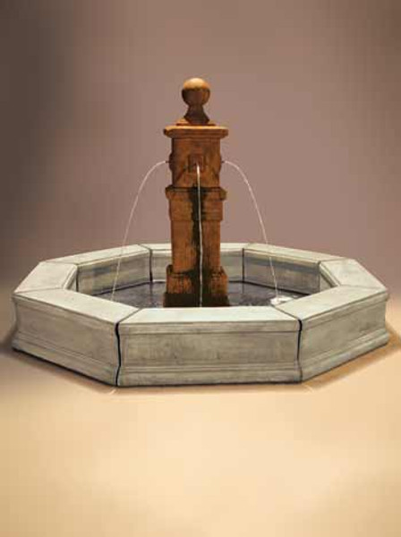 73" Bella Fountain, Tall with Octogon Pond (Black Tub)