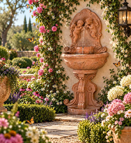 70" Cherub Wall Fountain, Small
