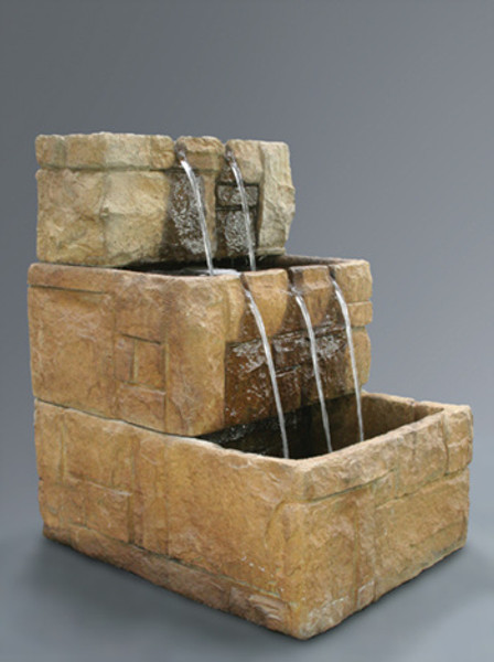 38" Stone Courtyard Cascade Wall Fountain