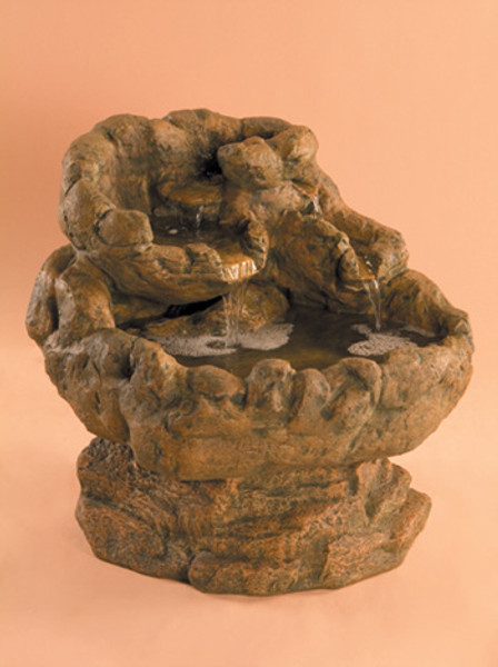 28" Rock Fountain with Pond Pedestal