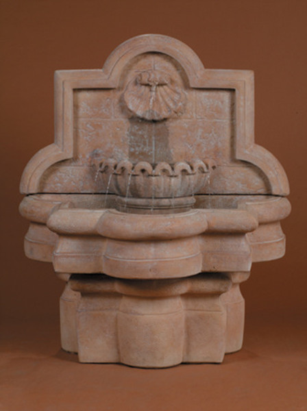 48" Shell Quatrefoil Wall Fountain, Small