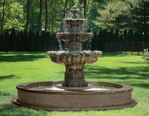 77" 3-Tier Scallop Overflow Fountain (No Pool)