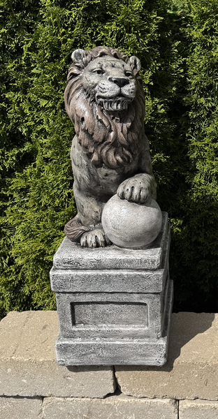 25" Castle Lion on Orb (Facing Left)