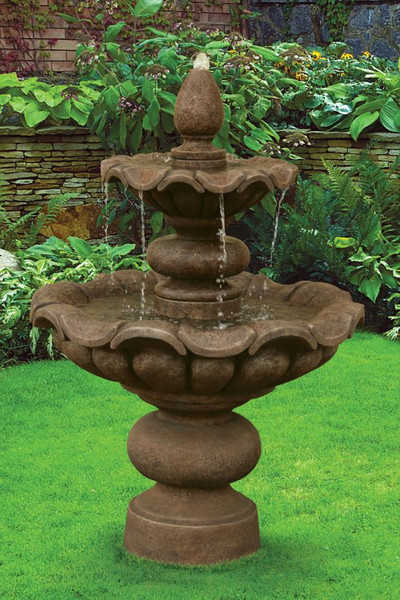 67" Two Tier Scallop Globe Fountain