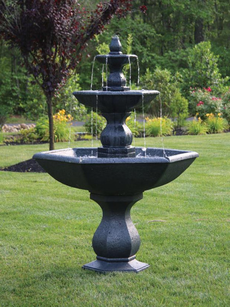 71" Three Tier Boca Hexagon Fountain