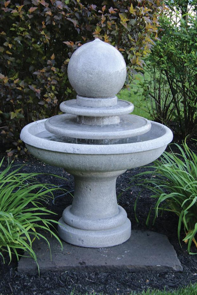 42" Two Tier Gozo Sphere Fountain on Pedestal