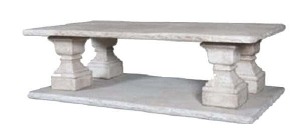 70" Double Finial Base Coffee Table