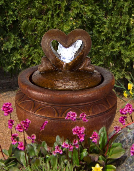 21" Heart of Hearts Patio Bubbler Fountain