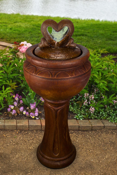 41" Tall Heart of Hearts Patio Bubbler Fountain