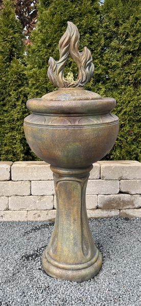 46" Tall Fiery Flame Patio Bubbler Fountain
