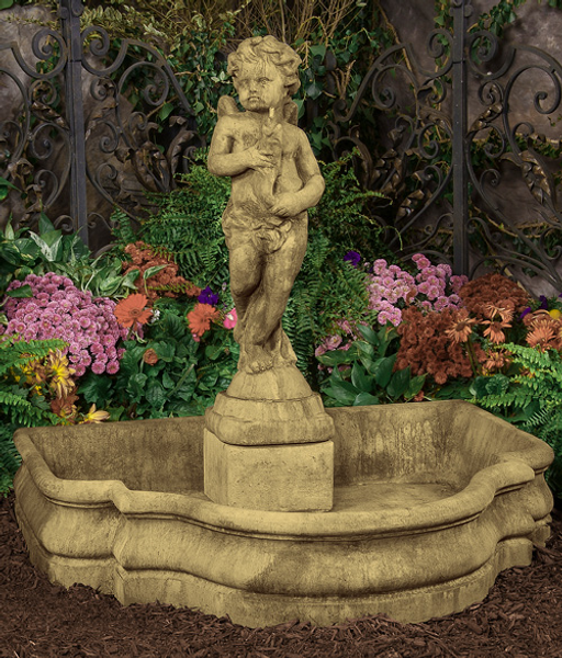 45" Angel with Fish Fountain with Essex Basin