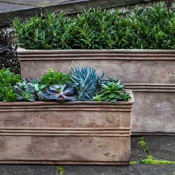 Antico Rectangular Planter S/2