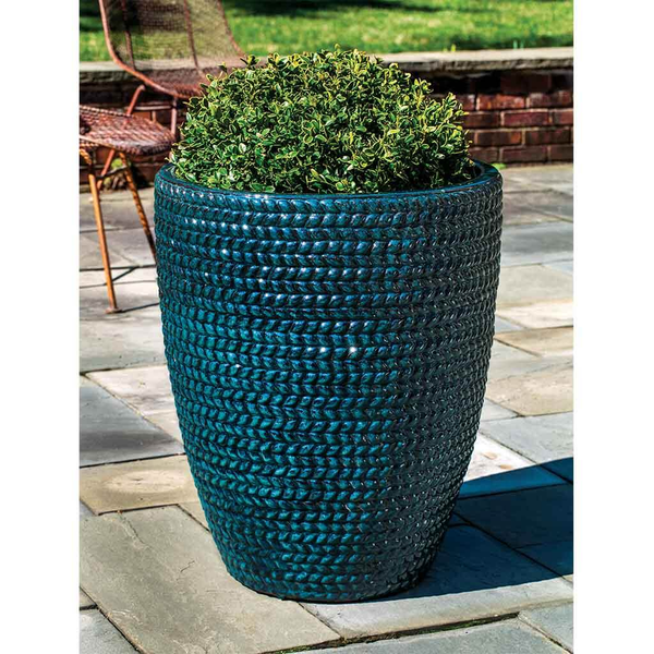 Sisal Weave Planter, Tall S/3 - Indigo Rain